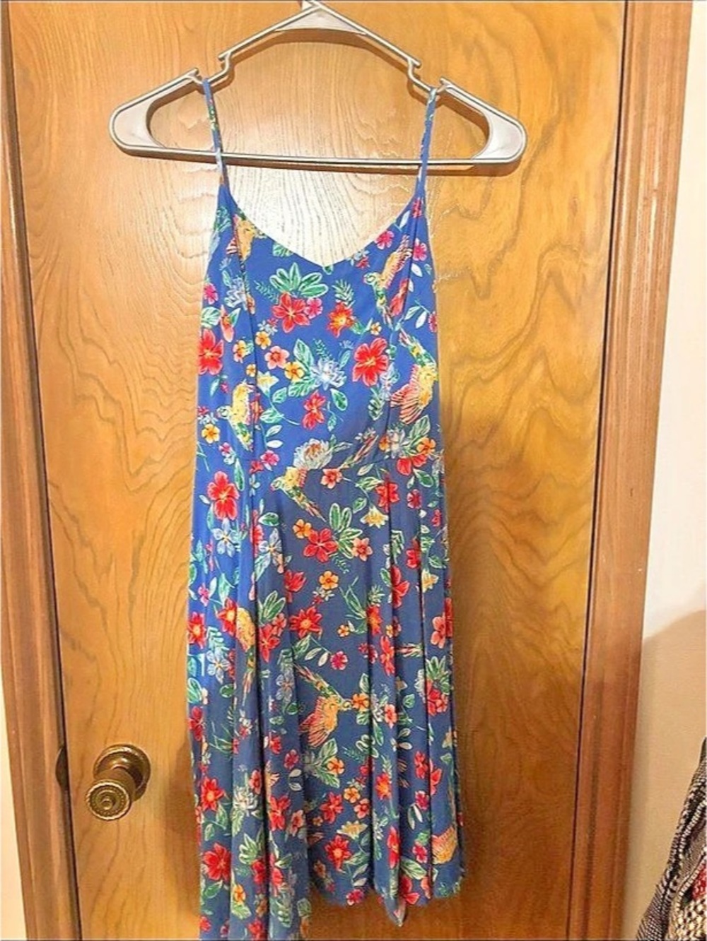 Floral Maxi Dress in Blue & Red Like New
